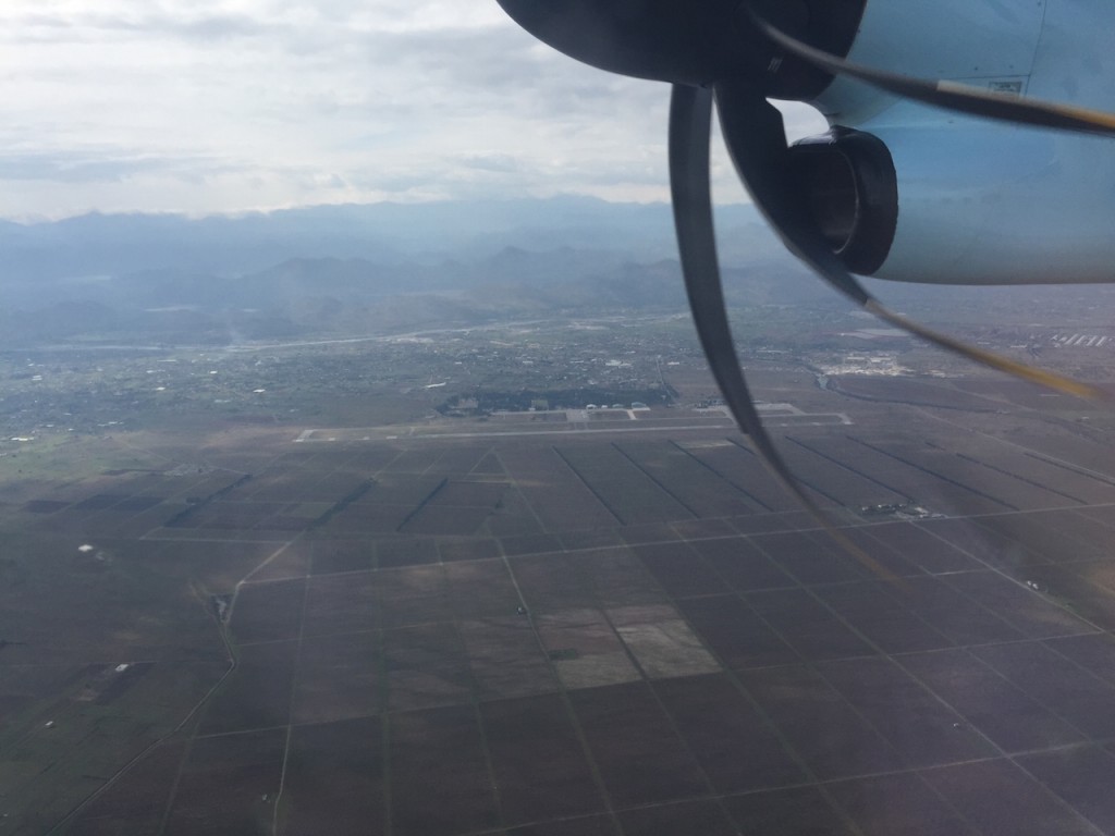 Podgorica Airport with city behind