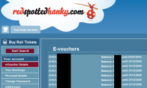 RSH list of e-vouchers in account
